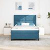 vidaXL LED Boxspringbett mit Matratze Blau 140 x 190 cm Samt