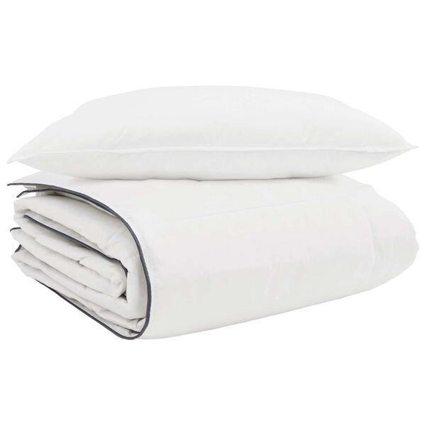 vidaXL Winterbettdecke mit Kissen 2 pcs Wei&szlig; Daunenfeder