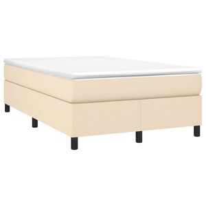 vidaXL Boxspringbett mit Matratze Creme 120x190 cm Stoff