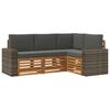 vidaXL Outdoor-Sofagarnitur 4 stk. Natur und Anthrazit Polyester