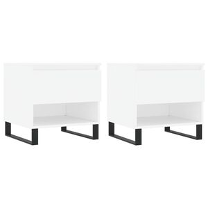 vidaXL Couchtische 2 Stk. Wei&szlig; 50x46x50 cm Holzwerkstoff