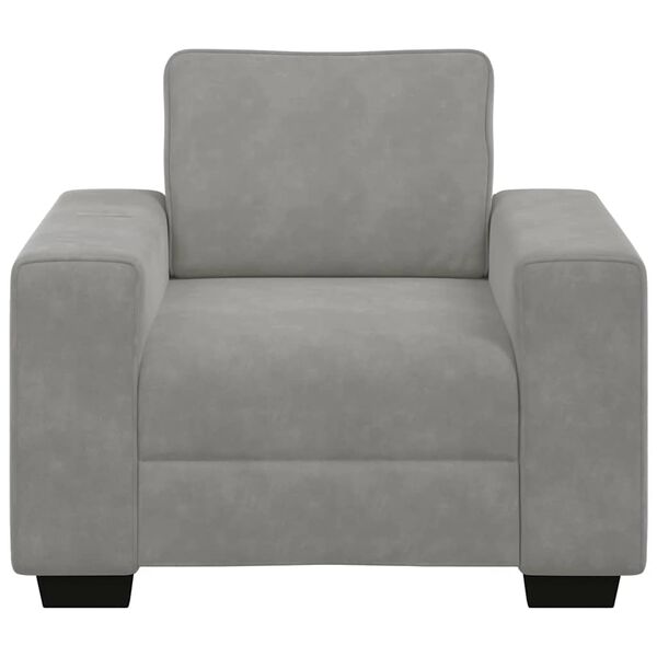 vidaXL Sessel Hellgrau 100x77x82 cm Samt