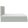 vidaXL Ottoman-Bett mit Matratzen & LEDs Hellgrau 160x200 cm Samt
