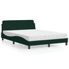 vidaXL Bett mit Matratze "Dover" Dunkelgr&uuml;n 140x200 cm Samt