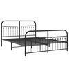 vidaXL Metallbett ohne Matratze mit Fu&szlig;teil Schwarz 160x200 cm