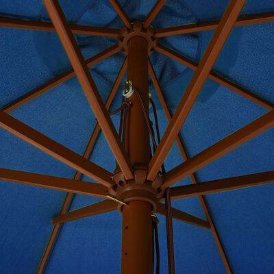 vidaXL Sonnenschirm mit Holzmast 330 cm Azurblau