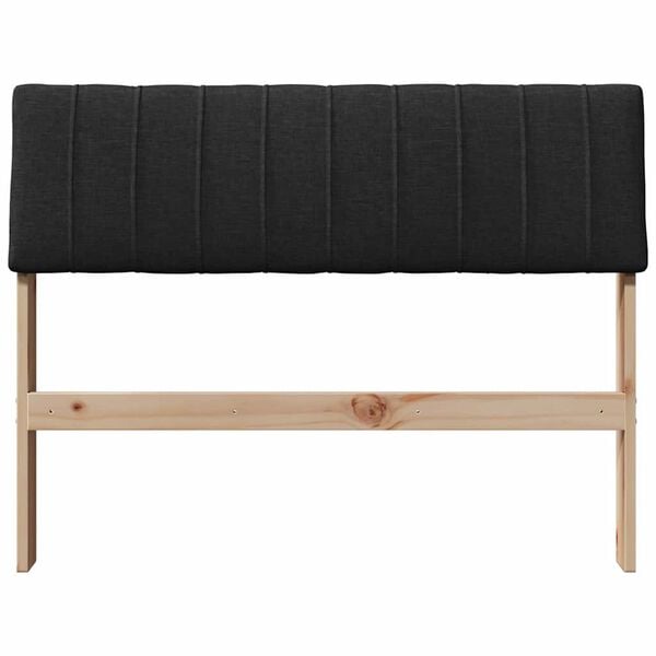 vidaXL Gepolstertes Kopfteil Schwarz 100 cm Massives Kiefernholz
