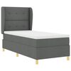 vidaXL Boxspringbett mit Matratze Dunkelgrau 200 x 90 cm Stoff