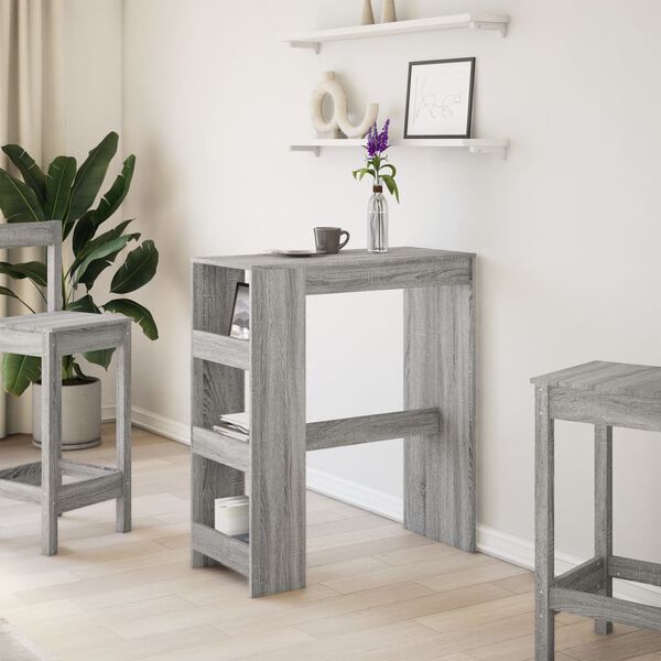 vidaXL Bartisch mit Regal Grau Sonoma 90x40x103,5 cm Holzwerkstoff