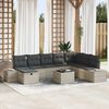 vidaXL Garten-Sofa-Set mit Kissen 9 pcs Hellgrau Poly Rattan