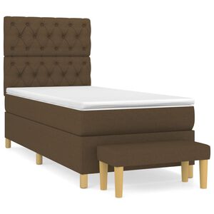 vidaXL Boxspringbett mit Matratze Dunkelbraun 80x200 cm Stoff