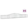 vidaXL Gabionen mit Hochbogen 5 Stk. 400x50x40/60cm Verzinktes Eisen