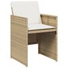 vidaXL 9-tlg. Garten-Essgruppe mit Kissen Beige Poly Rattan