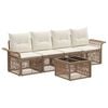 vidaXL Gartensofa-set 5 Stk. Beige Poly-Rattan