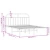 vidaXL Bettgestell mit Kopfteil Metall Wei&szlig; 140x190 cm