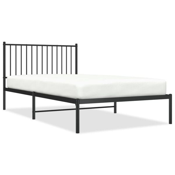 vidaXL Bettgestell mit Kopfteil Metall Schwarz 107x203 cm