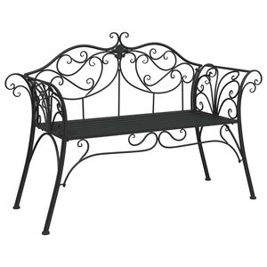 vidaXL Gartenbank 2-Sitzanzahl 130 x 47 x 90 cm Stahl Schwarz