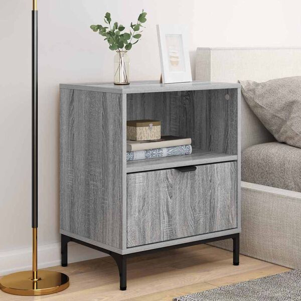 vidaXL Nachttisch 2 pcs Grau Sonoma 49 x 36 x 61 cm Holzwerkstoff