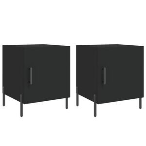 vidaXL Nachttische 2 Stk. Schwarz 40x40x50 cm Holzwerkstoff