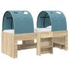 vidaXL Bett mit Tunnel 3 Stk. Sonoma Eiche und Hellblau Holzwerkstoff