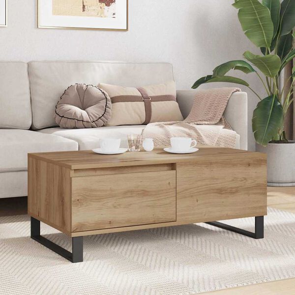 vidaXL Couchtisch Artisan-Eiche 90 x 50 x 36,5 cm Holzwerkstoff