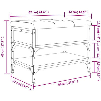 vidaXL Schuhbank Braun Eichen-Optik 62x42x45 cm Holzwerkstoff