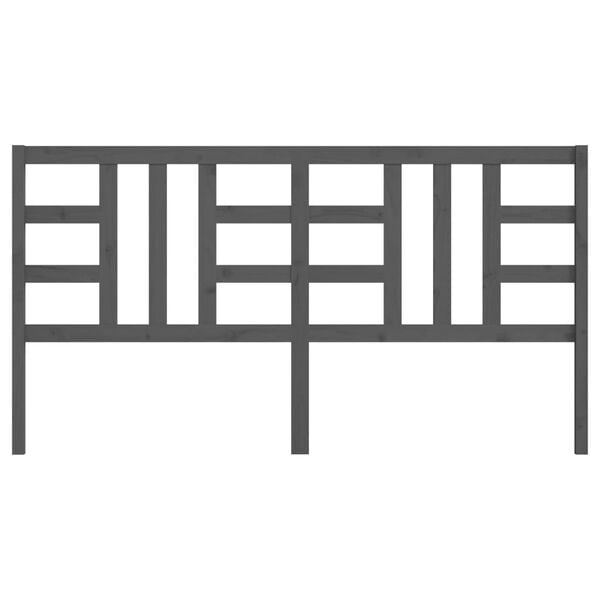 vidaXL Kopfteil Grau 206x4x100 cm Massivholz Kiefer