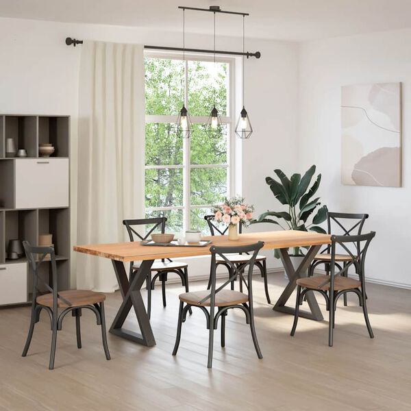vidaXL Esstisch Beine 2 St&uuml;ck Anthrazit 80x(72-73,3) cm Stahl