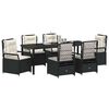 vidaXL Garten Essgruppe 7 pcs Schwarz Poly-Rattan