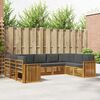 vidaXL Ecksofa Set 9 pcs Natur und Anthrazit Massivholz Akazie