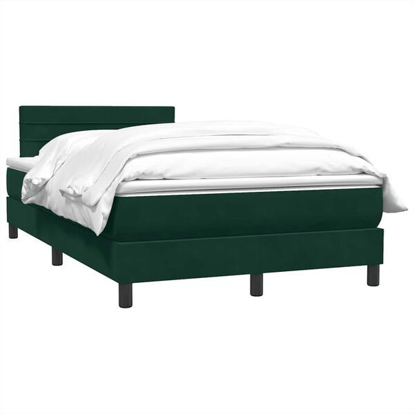 vidaXL Boxspringbett mit Matratze Dunkelgr&uuml;n 120x220 cm Samt
