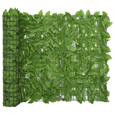 vidaXL Balkon-Sichtschutz mit Grünen Blättern 600x100 cm