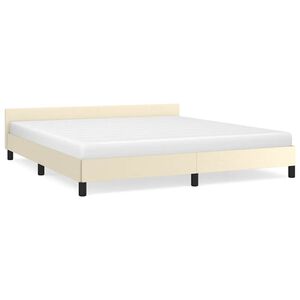 vidaXL Bettgestell mit Kopfteil ohne Matratze Creme 180x200 cm