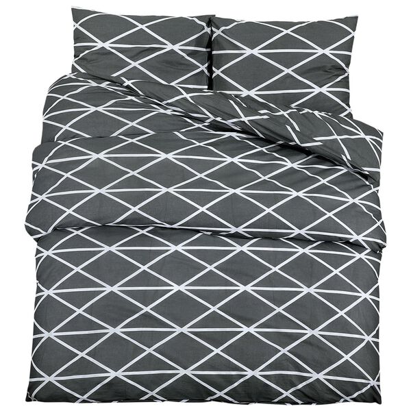vidaXL Bettw&auml;sche-Set Grau 200x200 cm Baumwolle