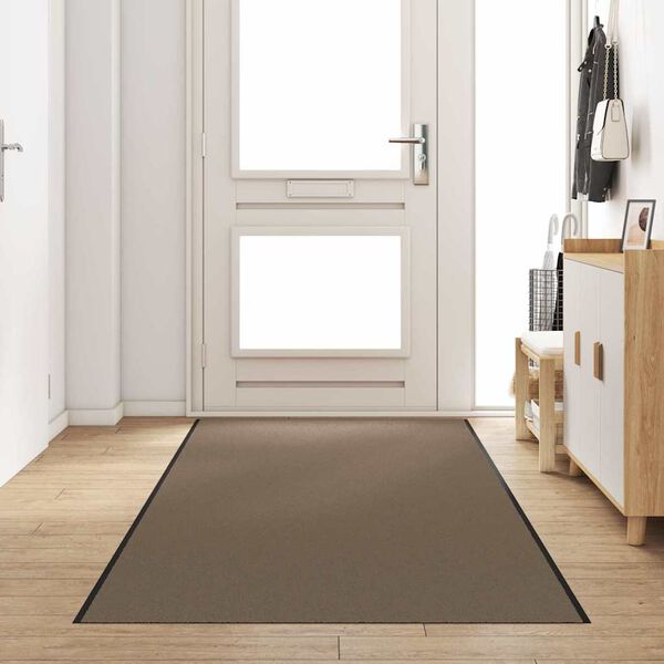 vidaXL Fu&szlig;matte Beige und Schwarz 120 x 350 cm Polypropylen und Vinyl