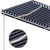 vidaXL Markise Manuell Einziehbar mit LED 350x250 cm Blau und Wei&szlig;