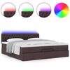 vidaXL Ottoman-Bett mit Matratze & LEDs Dunkelbraun 160x200 cm Stoff