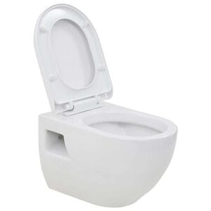 vidaXL Wand-WC Keramik Wei&szlig;