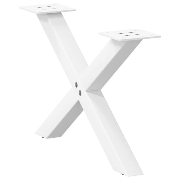 vidaXL Couchtischbeine X-Form 2 Stk. Wei&szlig; 50x(30-31) cm Stahl