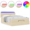 vidaXL Ottomane Bett mit Matratze & LEDs Creme 140x200 cm Stoff