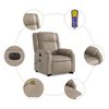 vidaXL Massagesessel mit Aufstehhilfe Elektrisch Cappuccino Kunstleder