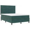 vidaXL LED Boxspringbett mit Matratze Dunkelgr&uuml;n 140 x 200 cm Stoff
