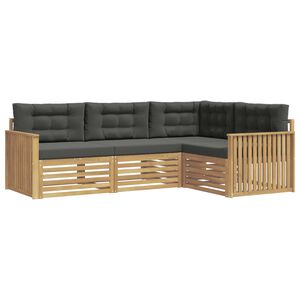 vidaXL Outdoor-Sofagarnitur 4 Stk. Wei&szlig; und Anthrazit Polyester