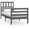 vidaXL Massivholzbett Grau 75x190 cm