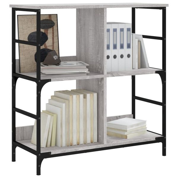 vidaXL B&uuml;cherregal Grau Sonoma 78,5x33x82 cm Holzwerkstoff
