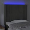 vidaXL LED Kopfteil Dunkelgrau 93x16x118/128 cm Samt