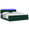 vidaXL Ottoman-Bett mit Matratzen & LEDs Dunkelgr&uuml;n 180x200 cm Samt