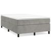 vidaXL Boxspringbett mit Matratze Hellgrau 120x190 cm Samt