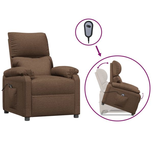 vidaXL Aufstehsessel Braun Stoff
