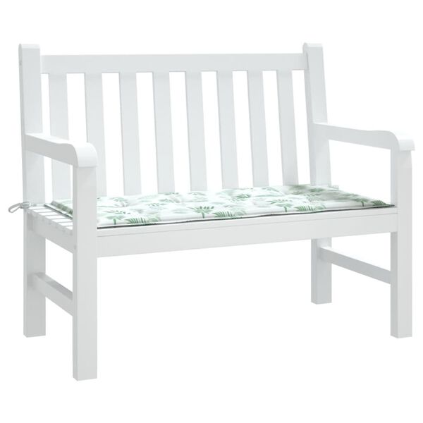 vidaXL Gartenbank-Auflage Blattmuster 100x50x3 cm Oxford-Gewebe